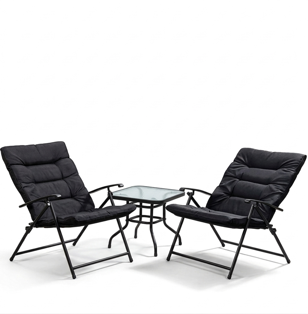 Set de Sillas Bistro Con Mesita (Negro)