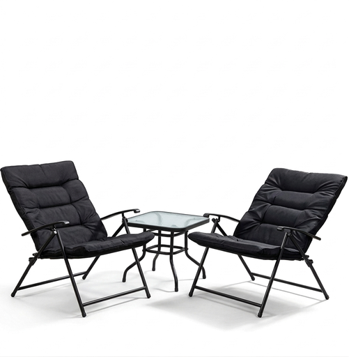 [YH-292] Set de Sillas Bistro Con Mesita (Negro)