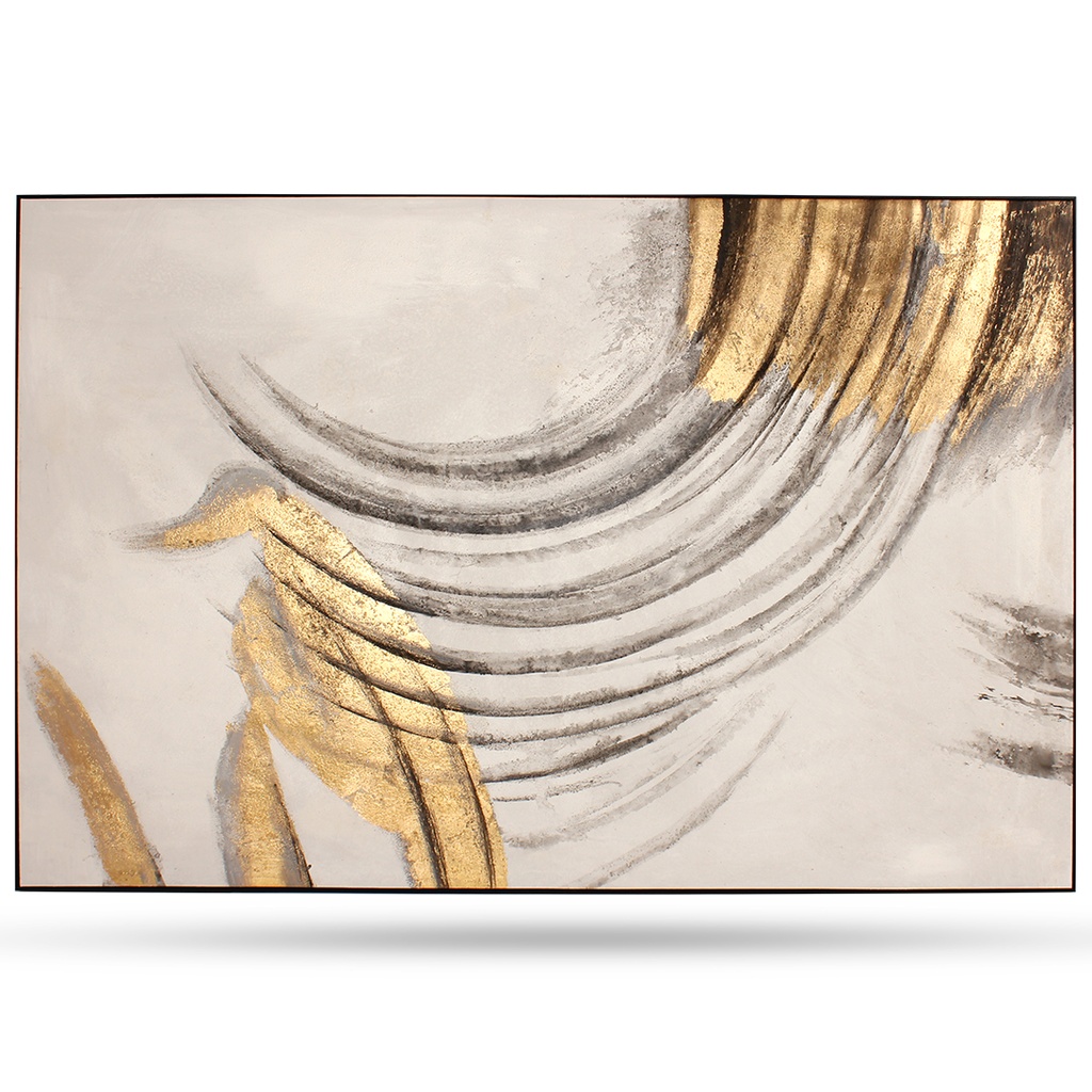 Cuadro decorativo Blanco/Dorado 120x180