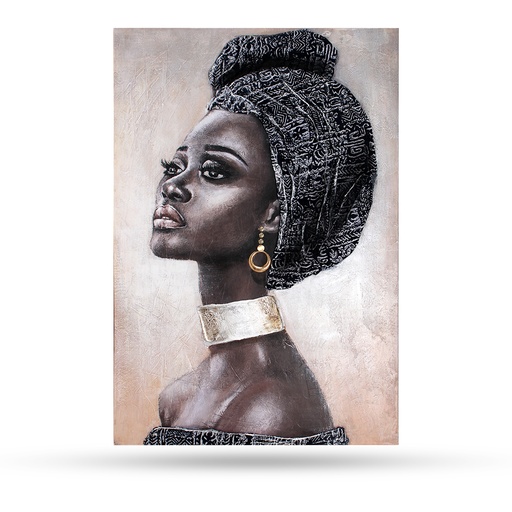 [PNTG-004] Cuadro decorativo Mujer Africana 80x120cm