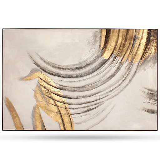 [PNTG-006] Cuadro decorativo Blanco/Dorado 120x180