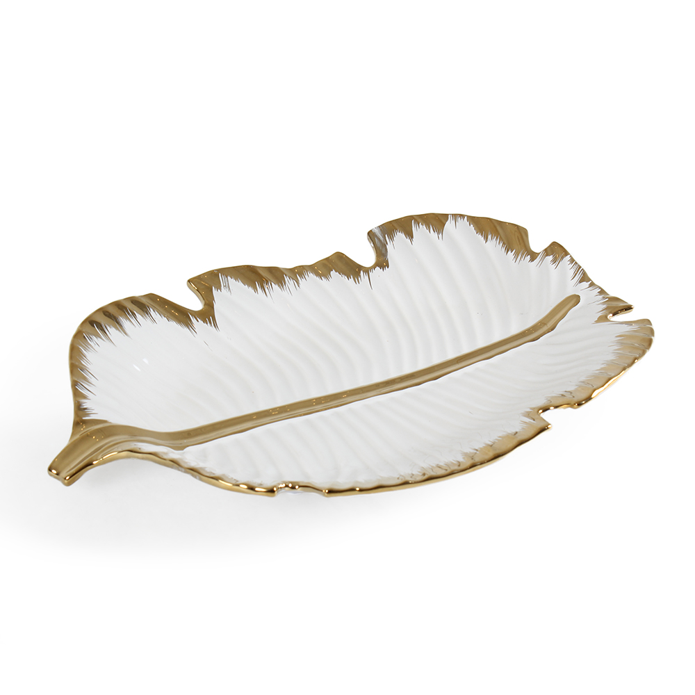 Bandeja Decorativa Hoja Dorada